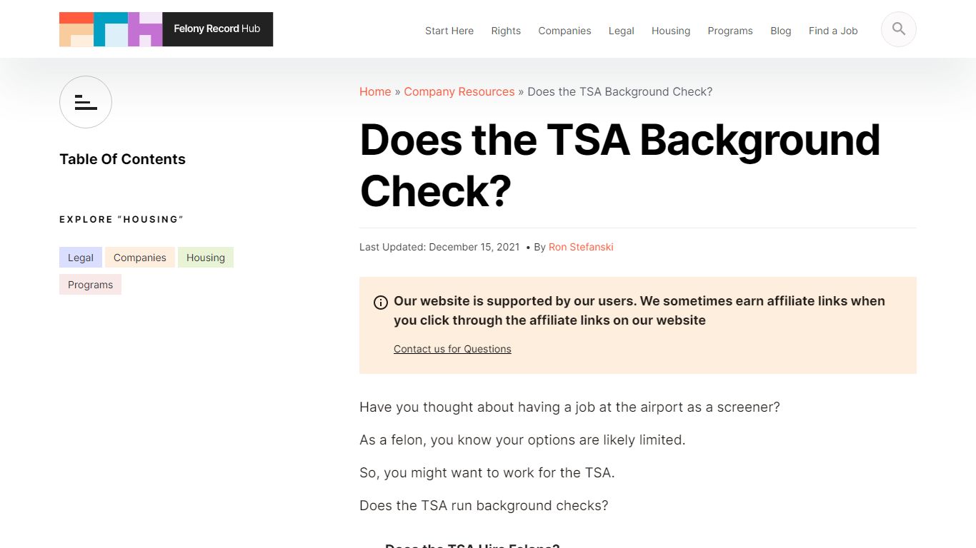 Does The TSA Background Check? | Felony Record Hub